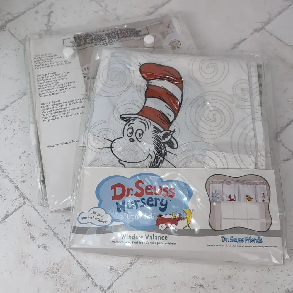 Dr. Seuss Friends Nursery Valance Set of Two Trend Lab 56x15 New Sealed
